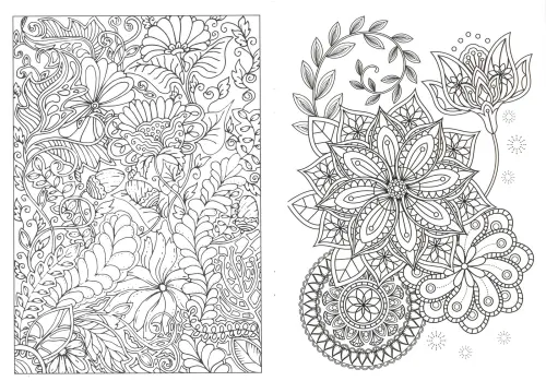 Omalovánka A5 antistresová Květiny