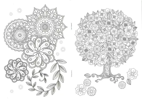 Omalovánka A5 antistresová Květiny