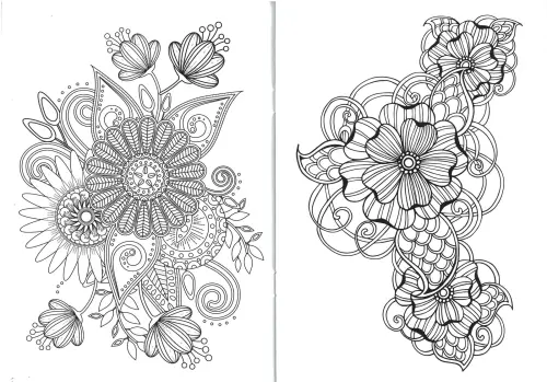 Omalovánka A5 antistresová Květiny